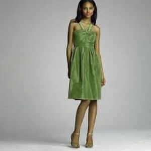 J. Crew 'Sangle' Green Silk Taffeta Halter Dress 2 -NWT